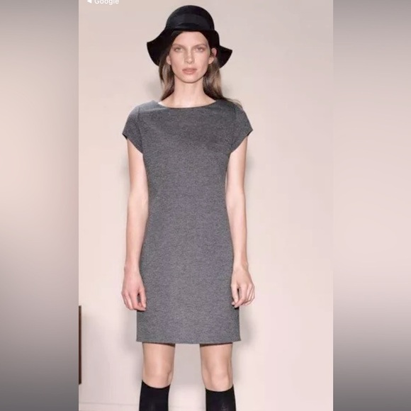 UNIQLO short sleeve grey shift dress with back zip and front pockets size XS - Picture 1 of 10